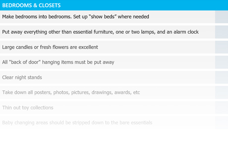 bedrooms checklist