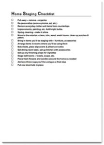 home staging checklist form