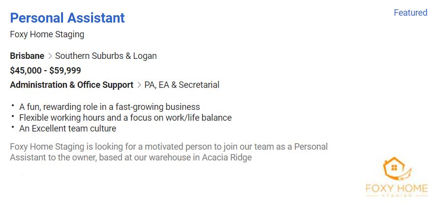 home staging personal assistant career