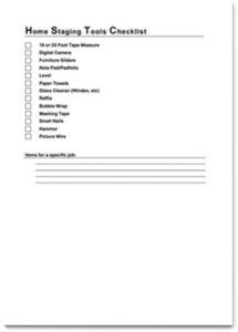 home staging tools checklist