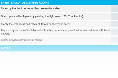 living rooms checklist
