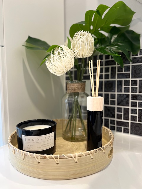 staging a bathtub in the bathroom