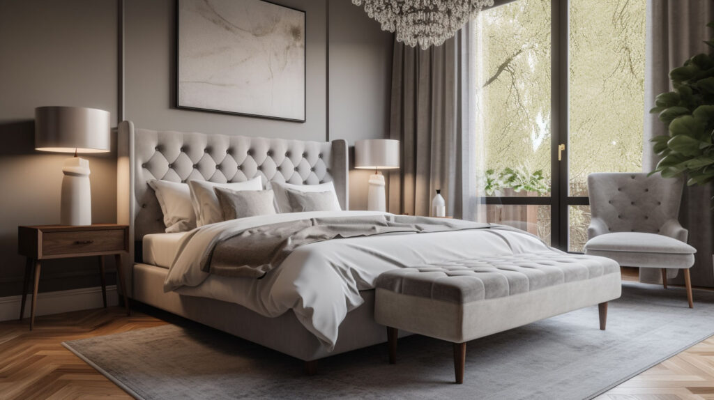 staging a bed headboard