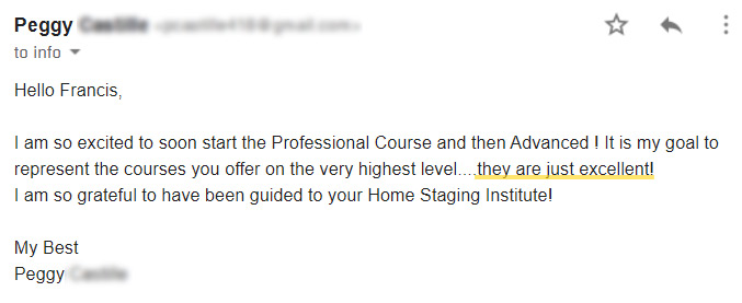 home staging testimonial